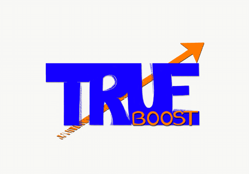 true boost logo grey background