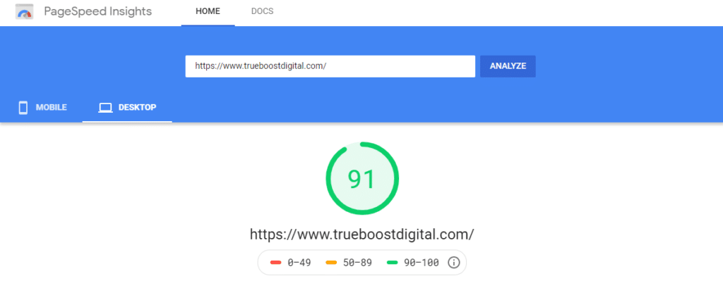 google pagespeed insights